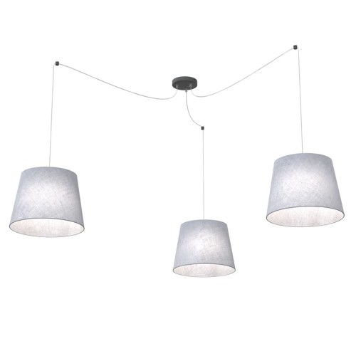 Ascot lampa wisząca 3xE27 czarna/szara 1424/3