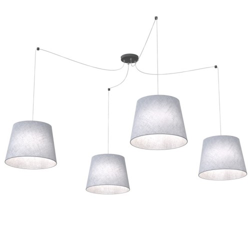 Ascot lampa wisząca 4xE27 czarna/szara 1424/4