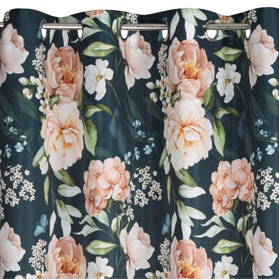 Zasłona EUROFIRANY Salma 140 x 270 cm Czarno-różnowy