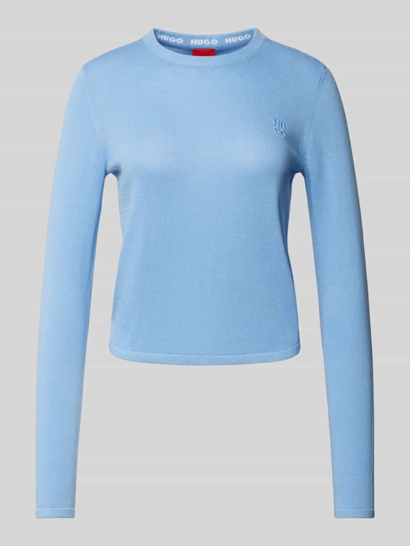 Sweter z dzianiny z wyhaftowanym logo model ‘Scallia’