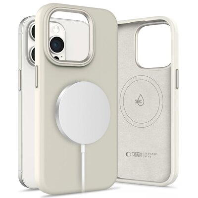 Etui TECH-PROTECT Silicone Pure MagSafe do Apple iPhone 15 Pro Kremowy
