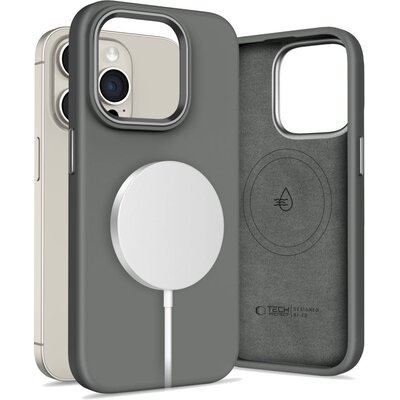 Etui TECH-PROTECT Silicone Pure MagSafe do Apple iPhone 15 Pro Ciemno-szary