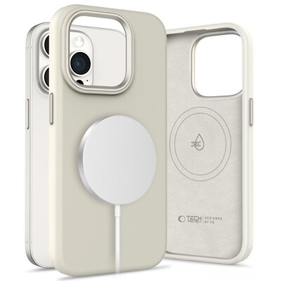 Etui TECH-PROTECT Silicone Pure MagSafe do Apple iPhone 15 Pro Max Kremowy