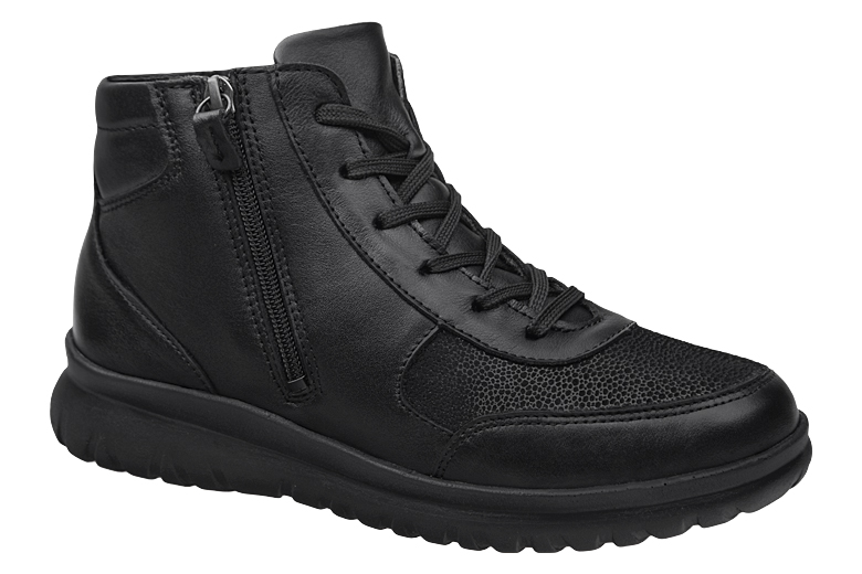 Trzewiki Botki COMFORTABEL 990385-01 Schwarz Czarne Stretch ocieplane na Haluksy 2-zamki