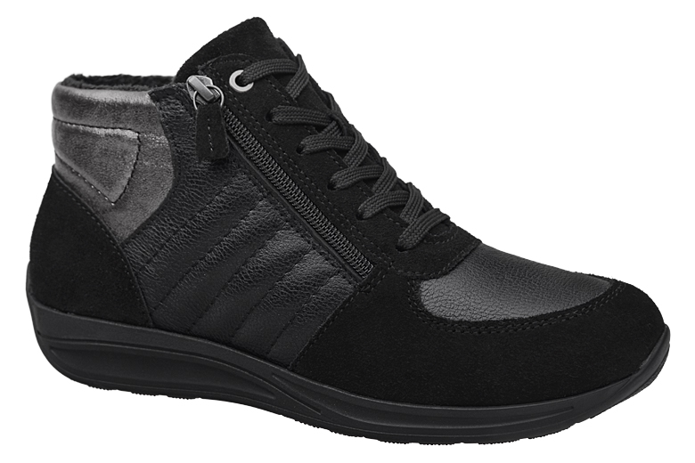 Trzewiki Botki COMFORTABEL 990551-01 H Schwarz Czarne ocieplane na Haluksy 2-zamki