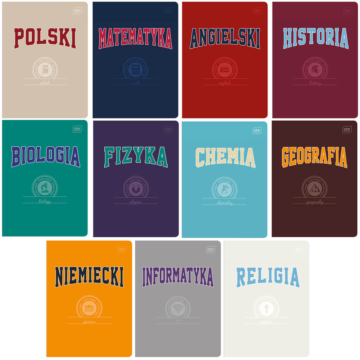 11 x ZESZYTY PRZEDMIOTOWE A5 DO KLAS 7-8 I LICEUM