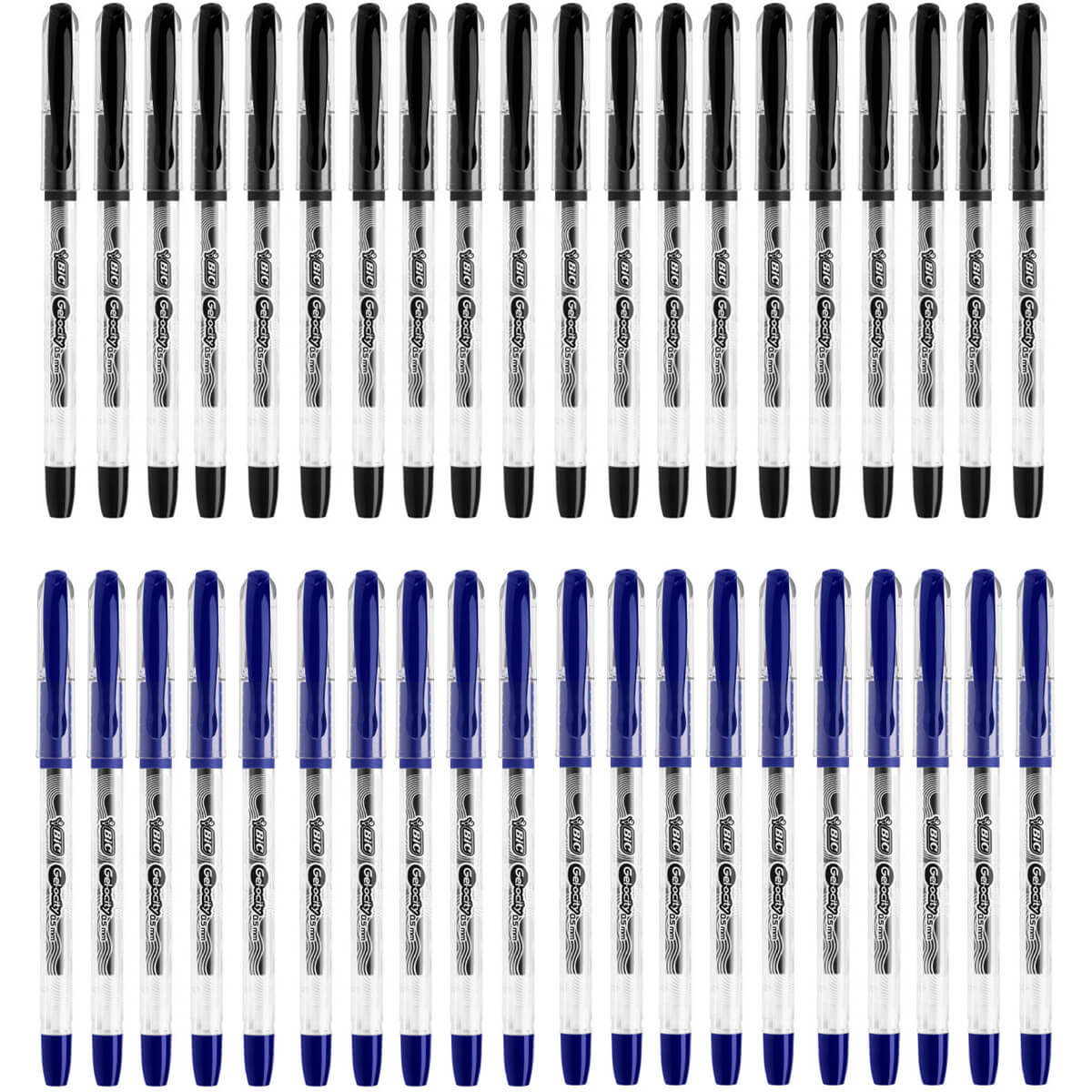 40 szt. x długopis żelowy BIC Gel-ocity Stic cienka końcówka: 20x niebieski i 20x czarny