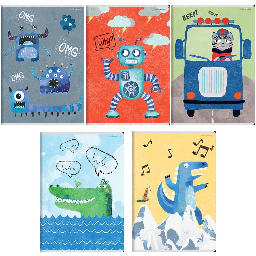 5x ZESZYT TOP 2000 A5 16 KARTEK BOY'S CARD KRATKA KAŻDY INNY