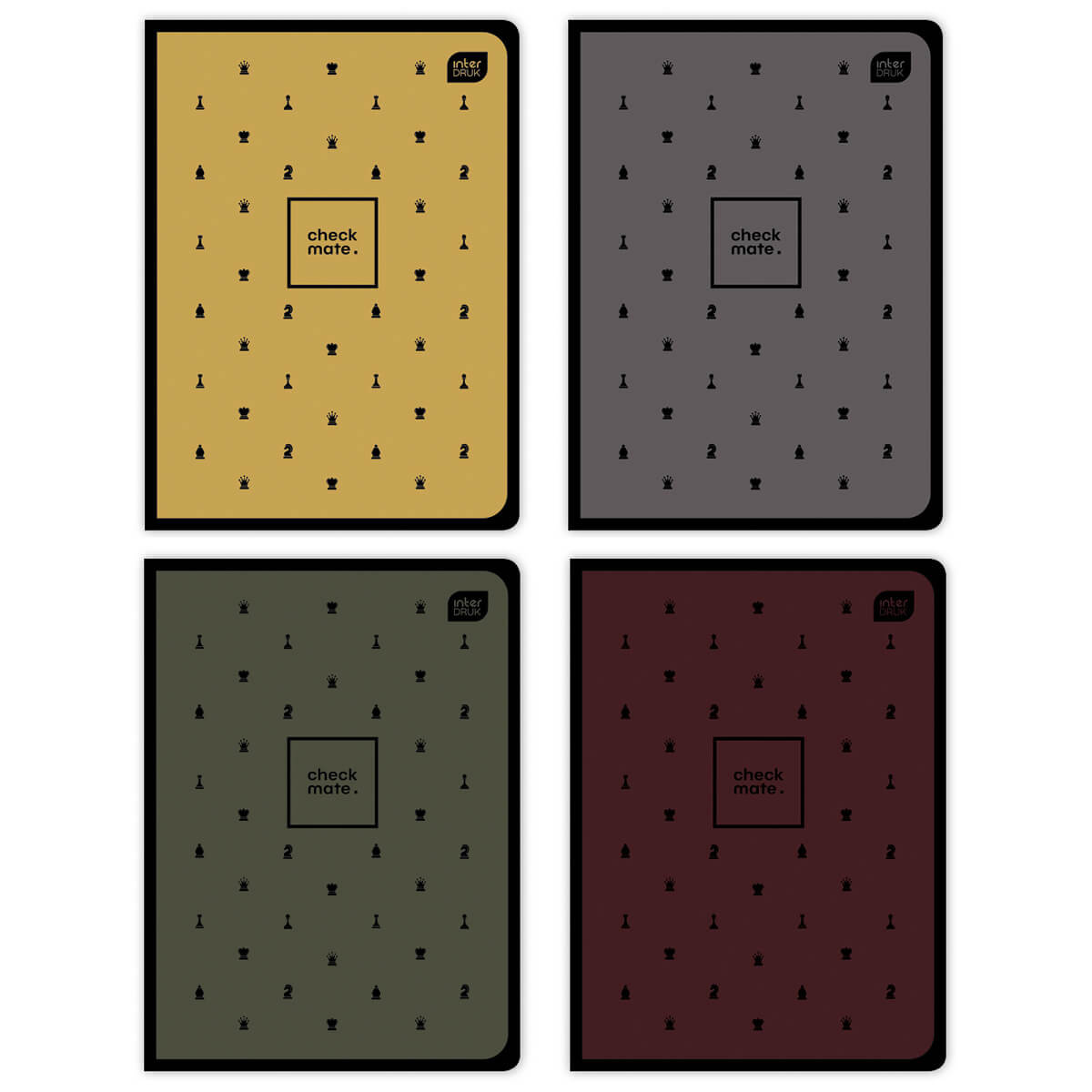 4 X ZESZYT A5, 80 KARTEK, KRATKA Z MARGINESEM, INTERDRUK, SZACHY