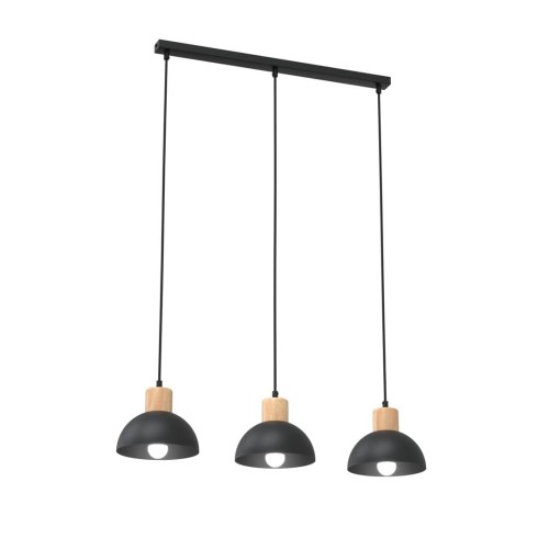Seco lampa wisząca 3xE27 czarna/jasne drewno 1393/3