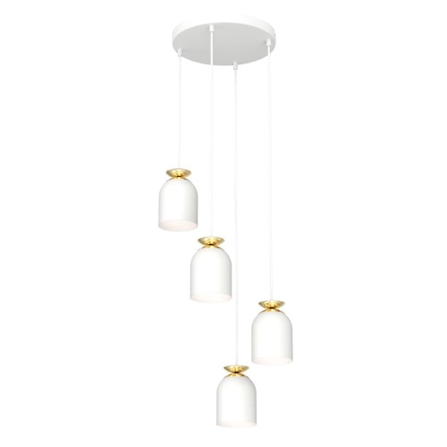 Target lampa wisząca 4xE27 biała/złota 1401/4PREM