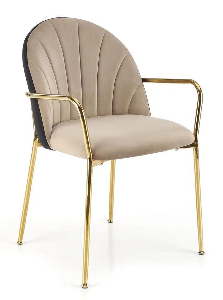 Elior Szare metalowe krzesło do biurka w stylu glamour K5-T54