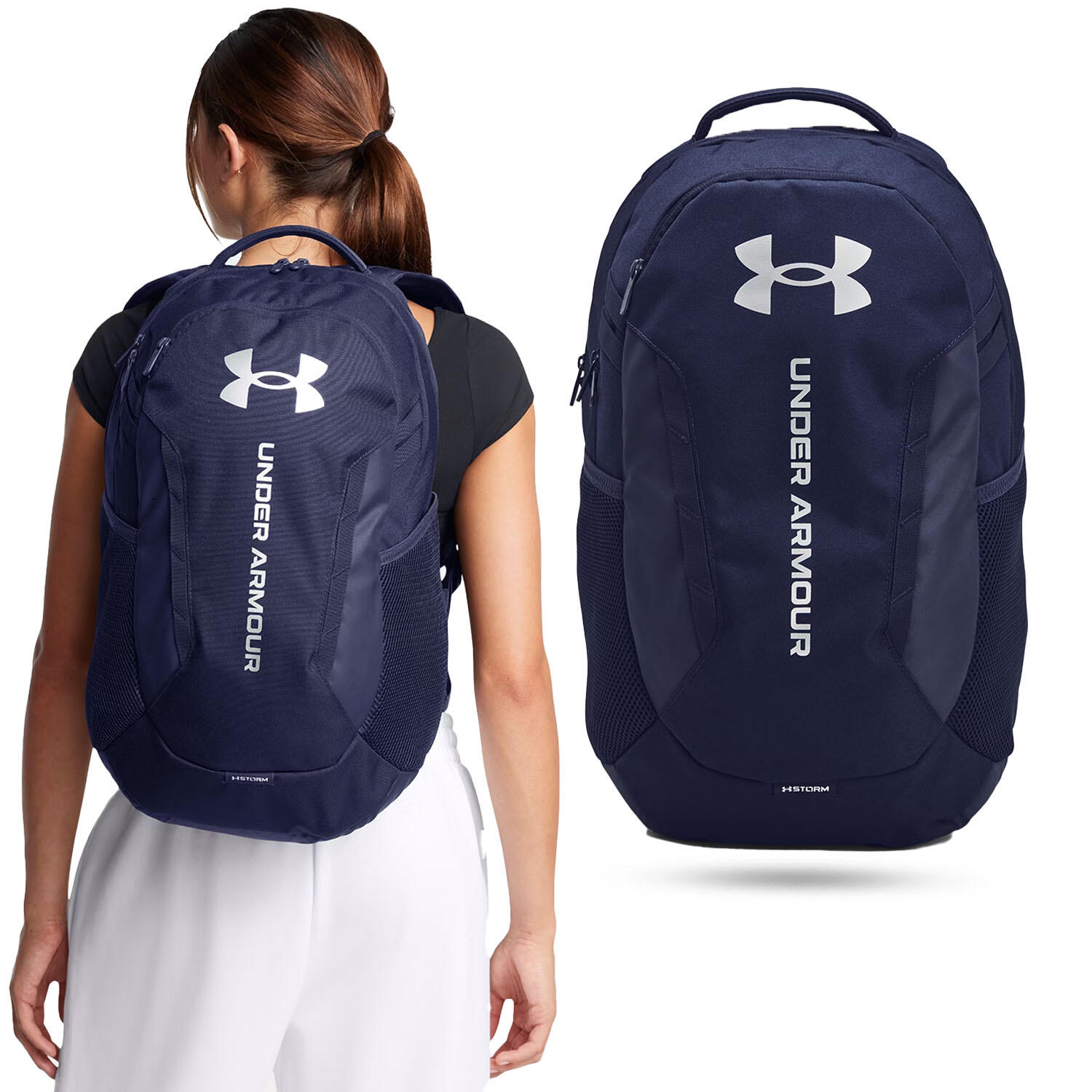 Under Armour, Plecak Hustle 6.0, 1384672-411-OSFM, Granatowy