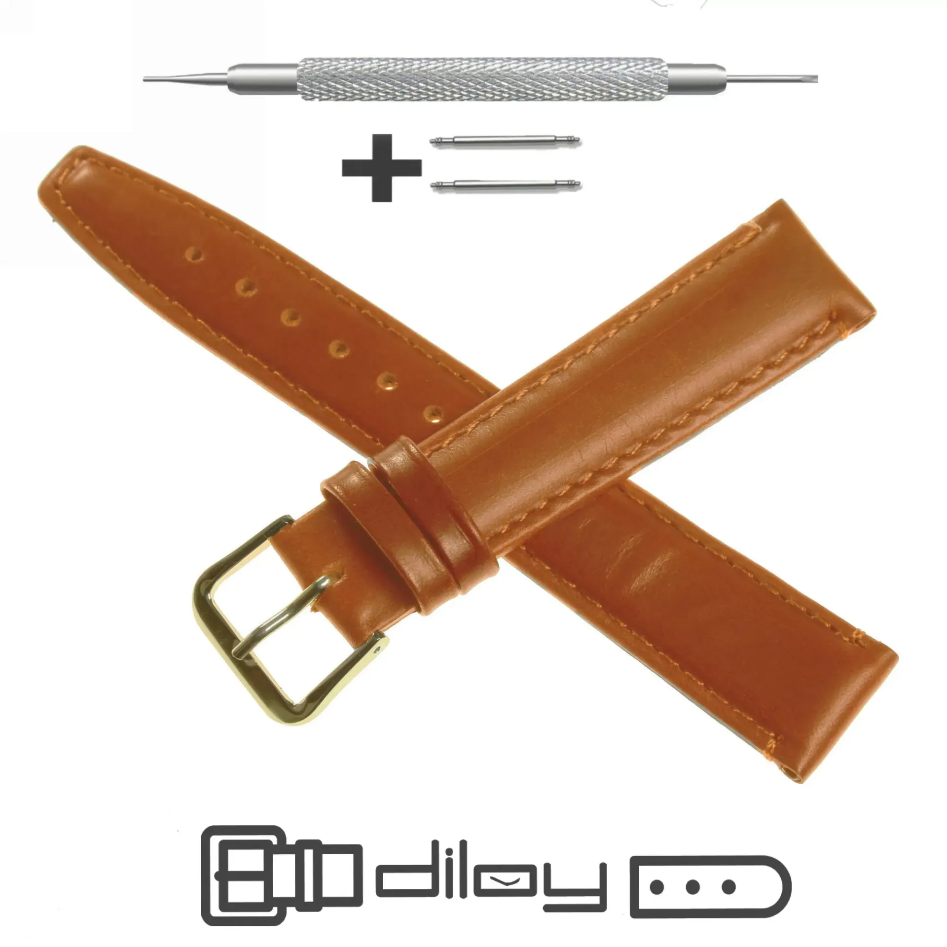 Pasek DILOY Superior 77.14.08 Skórzany Brązowy 14 mm - GRATIS dwa teleskopy i narzędzie
