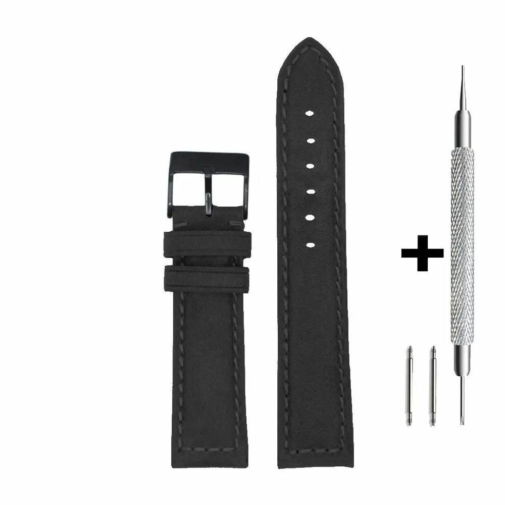 Czarny pasek 20 mm skórzany DILOY 397.20.01 + GRATIS dwa teleskopy i narzędzie
