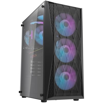 DARKFLASH DK352 Czarny + 4 Wentylatory ARGB