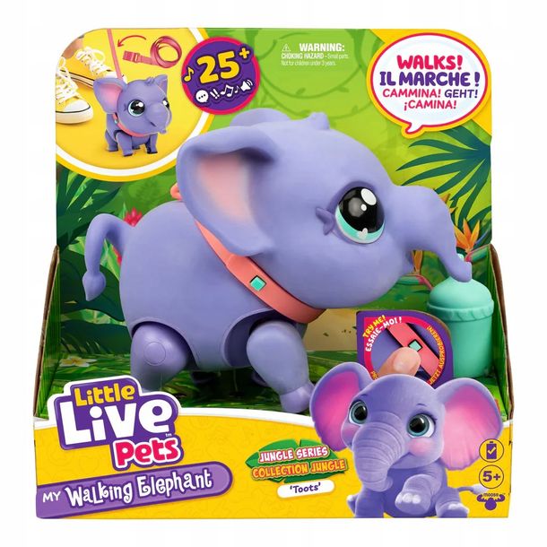 Little Live Pets Interaktywny Słoń Słonik Toots Chodzi Dźwięki Reakcje