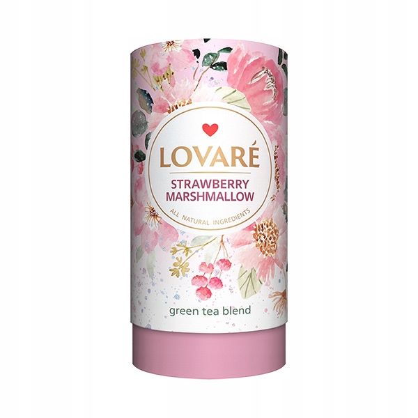 LOVARE HERBATA Strawberry Marshmallow liściasta 80g