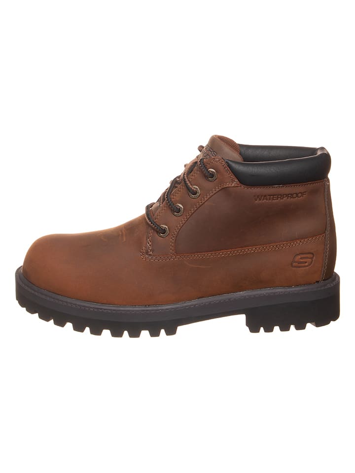 Skechers Skórzane botki 