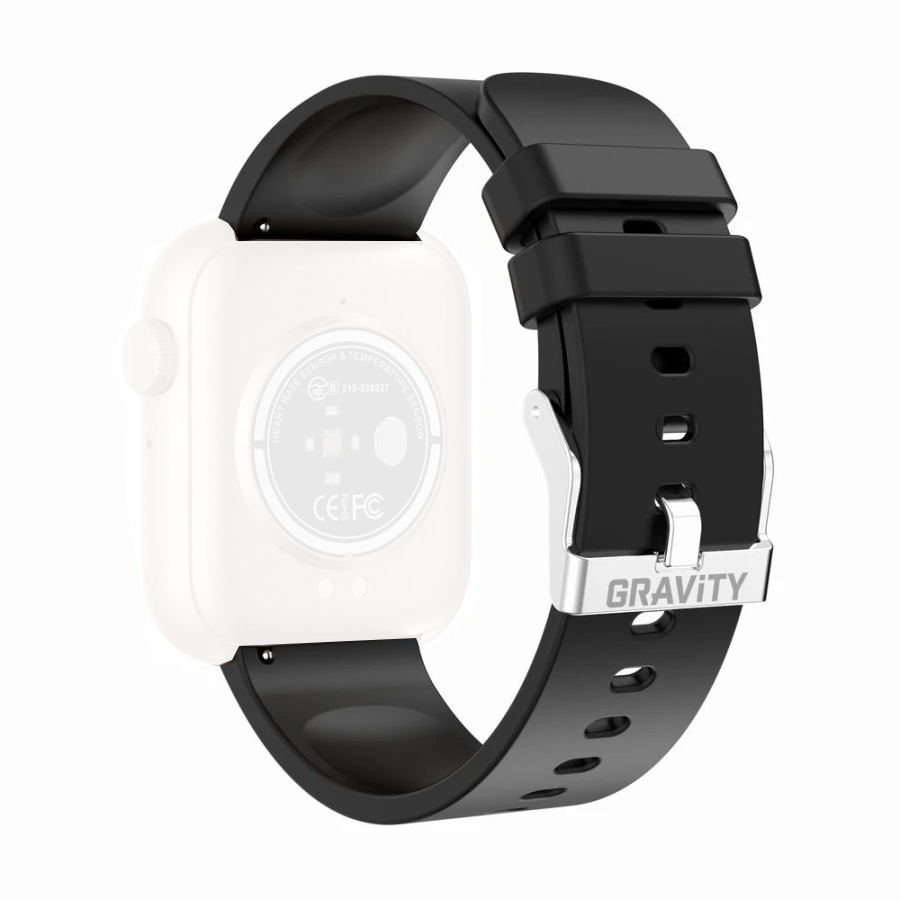 Pasek GRAVITY czarny gładki - 20 mm