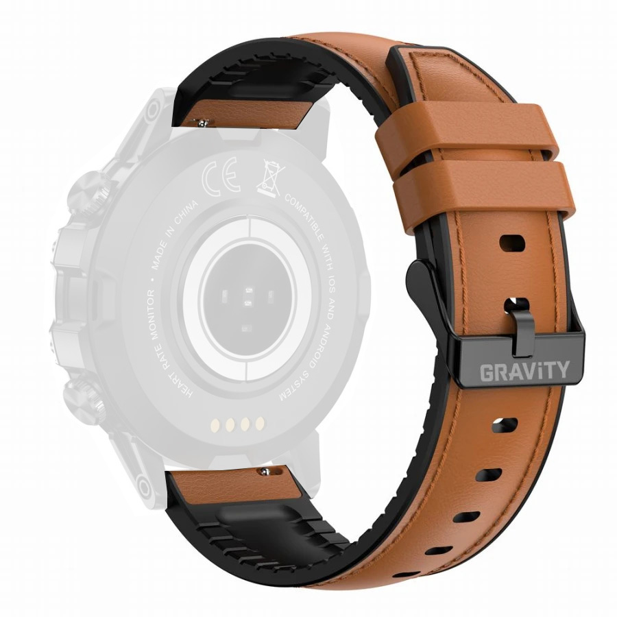 Pasek GRAVITY - 22 mm skórzano silikonowy