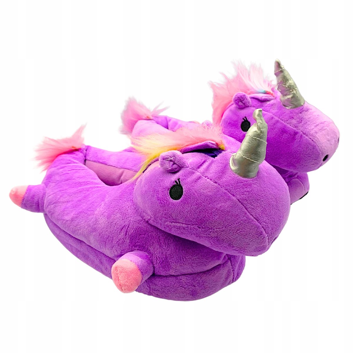 Kapcie Zimowe Jednorożec Unicorn Tęcza Damskie Dziecięce Ciepłe 35-38