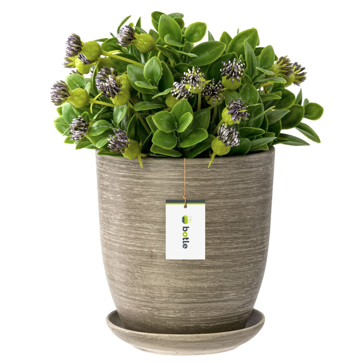 Doniczka ceramiczna 13x14 cm z podstawką beton