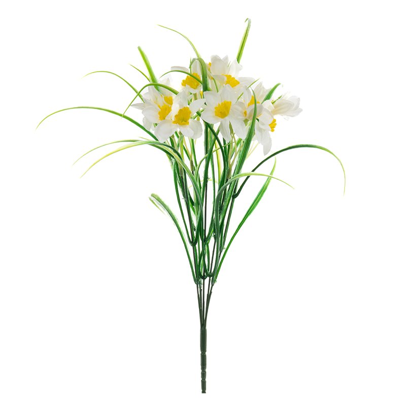 Bukiet Żonkila 39cm O627-014 WY1 sztuczny żonkil biało żółty