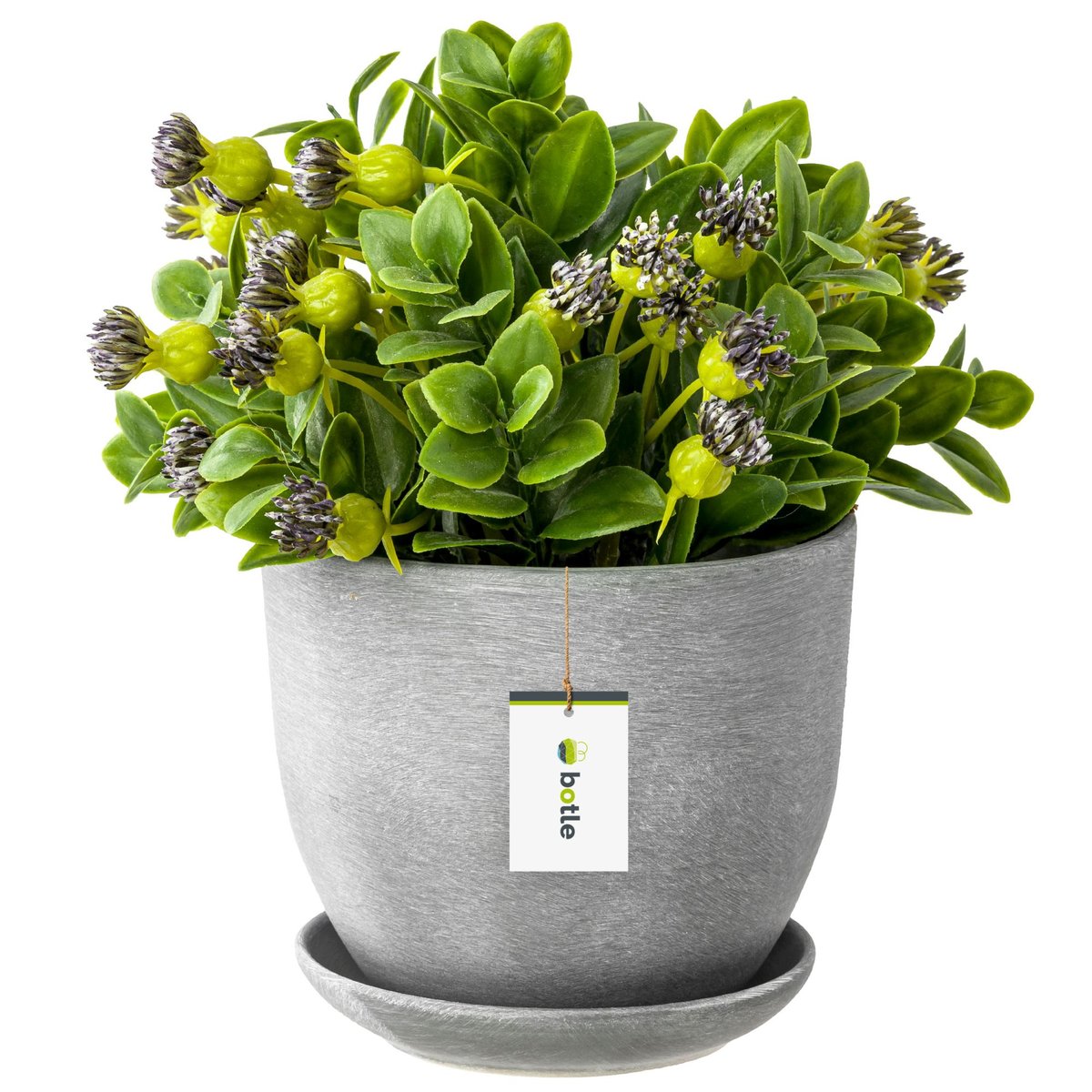 Doniczka Ceramiczna 25X20 Cm Podstawka Beton Jasny