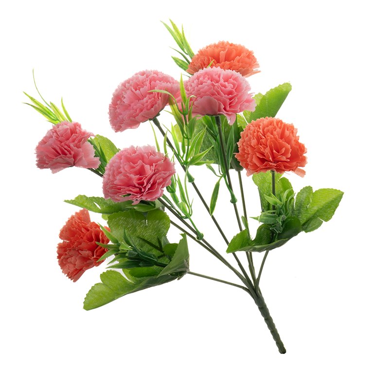 Sztuczny bukiet goździków 29cm C009 PK/OR sztuczne goździki różowo pomarańczowe