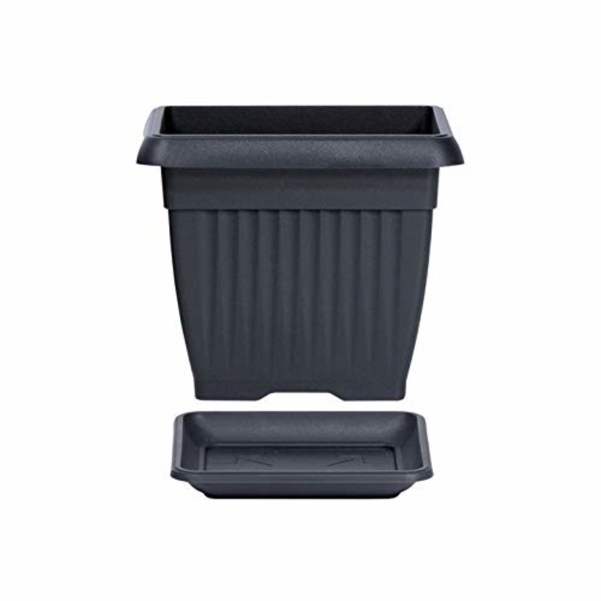 Doniczka kwadratowa duża 45cm + podstawka tradycyjna Antracytowy tworzywo