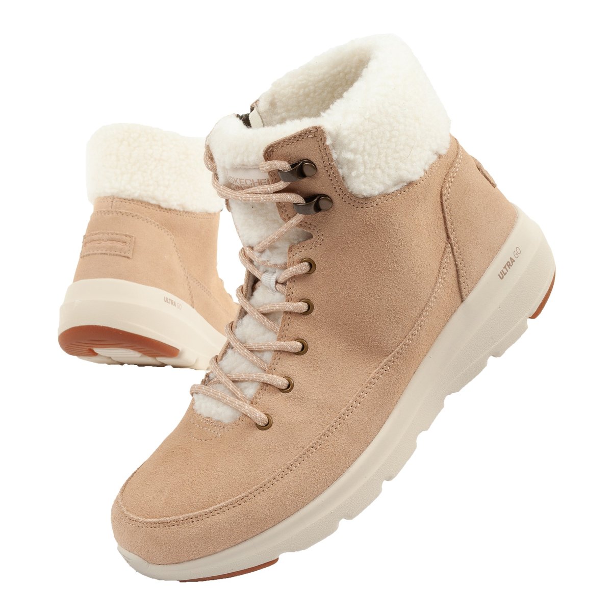 Buty zimowe damskie sportowe Skechers Glacial Ultra-Woodlands [16677/SND]-36,5