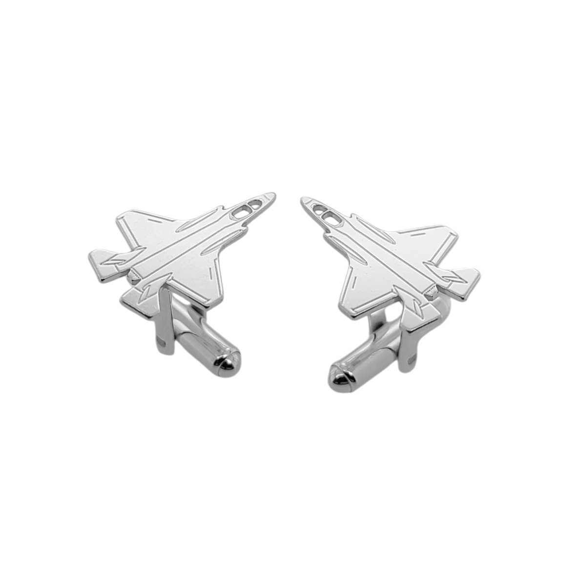 Spinki do mankietów Lockheed Martin F-35 Lightning II - srebrne 925 (S1535B-F35)