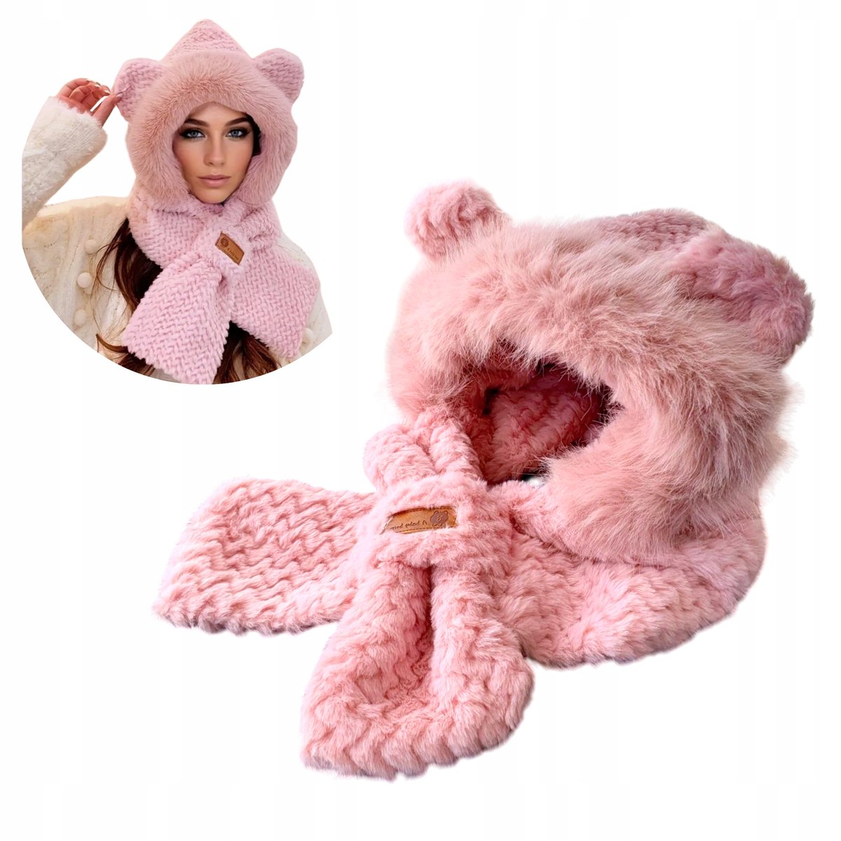 Czapka Zimowa Uszatka Damska 2W1 Quantiro Clothes