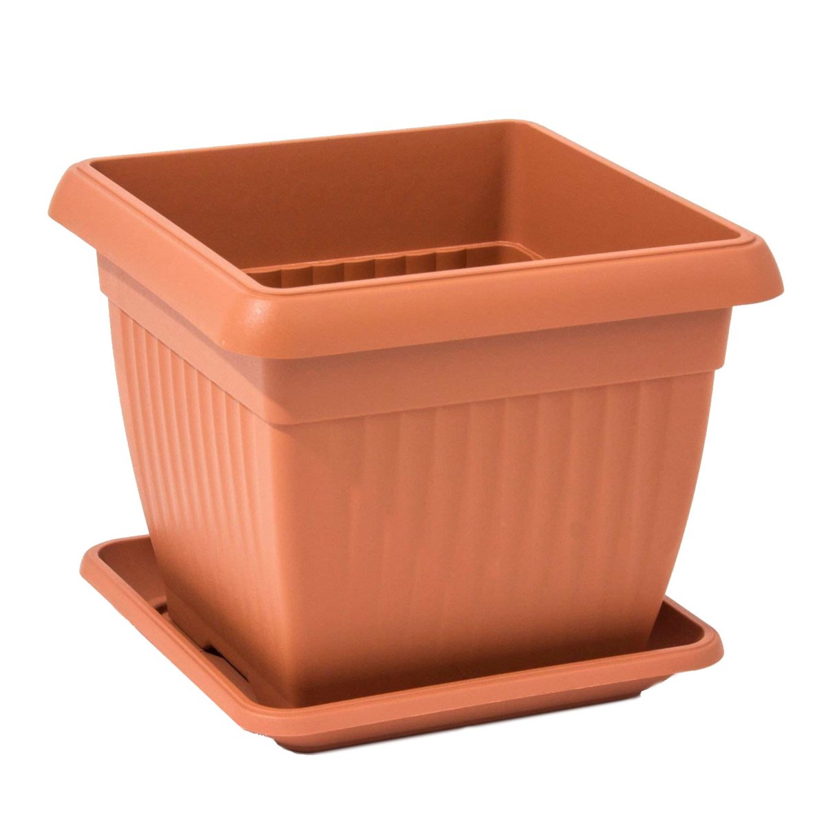 Doniczka kwadratowa duża 45cm + podstawka tradycyjna Terakota tworzywo