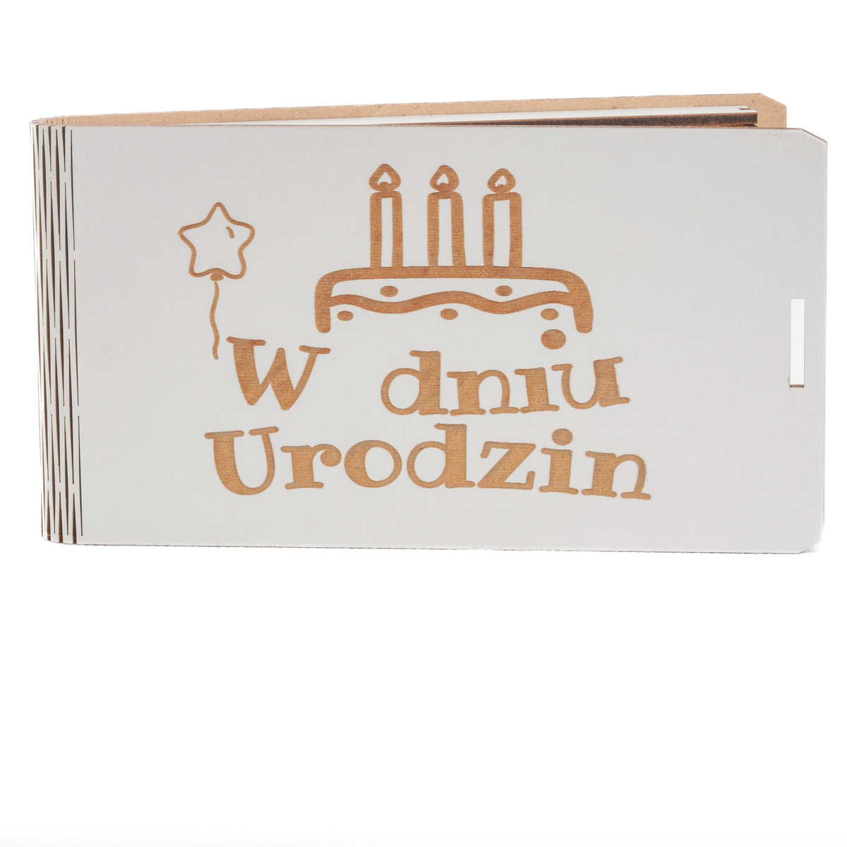 Pudełko drewniane prezentowe typu koperta W dniu urodzinPUDWDS1