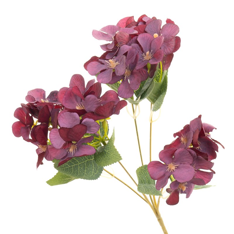 Bukiecik hortensji 31cm O12-004 V01 sztuczna hortensja fioletowa