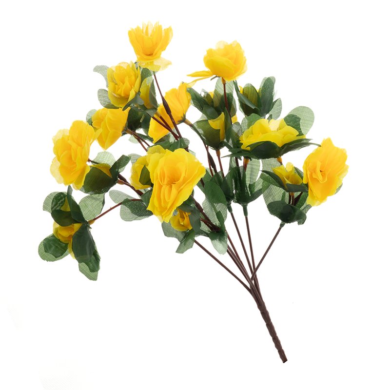 Sztuczny bukiet azalii 33cm C008 YL1 sztuczna azalia żółta