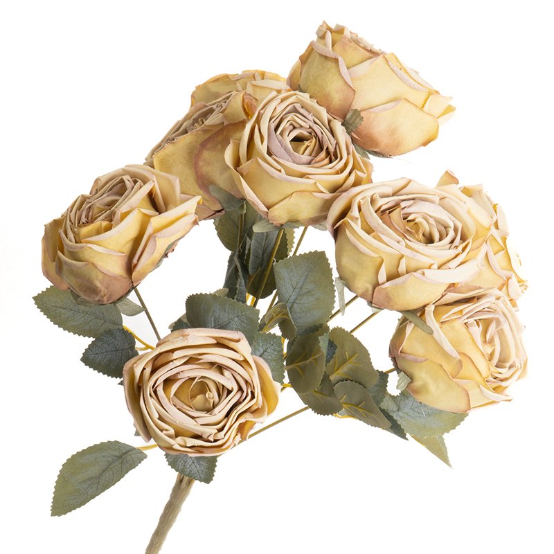 Bukiet róży pastel 44cm O446-076 YL1 sztuczna róża żółta