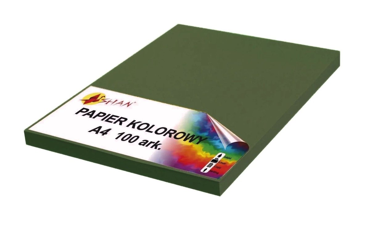 Papier kolorowy A4 80g zielony wojskowy v2 100 arkuszy