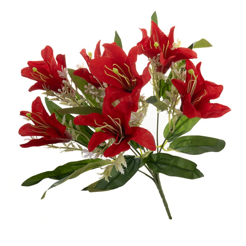Sztuczny bukiet lilii 36cm C007 RD1 sztuczna lilia czerwona