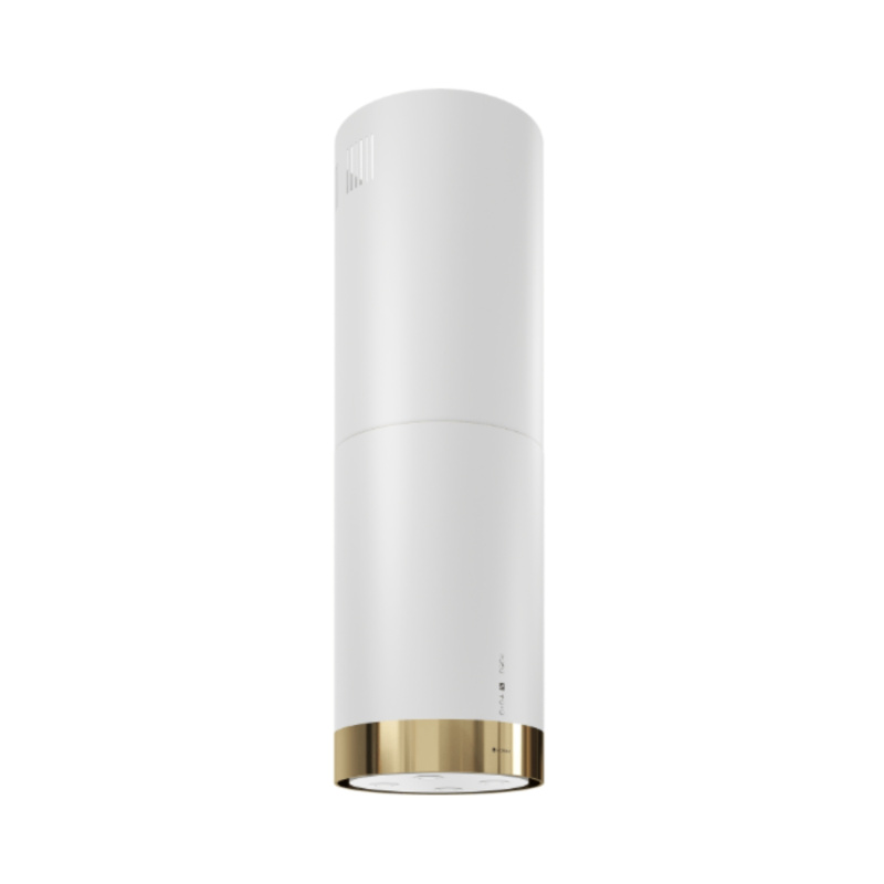 Globalo Exclusive Cylindro Isola Okap wyspowy 39 cm biały/złoty CYLINDRO ISOLA 39 7 LIGHT GOLD RING