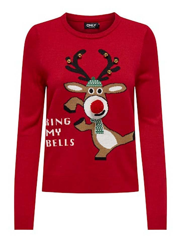 ONLY Sweter w kolorze czerwonym