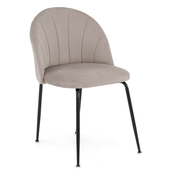 Krzesło tapicerowane DC-2139 ciemny beż welur noga czarna