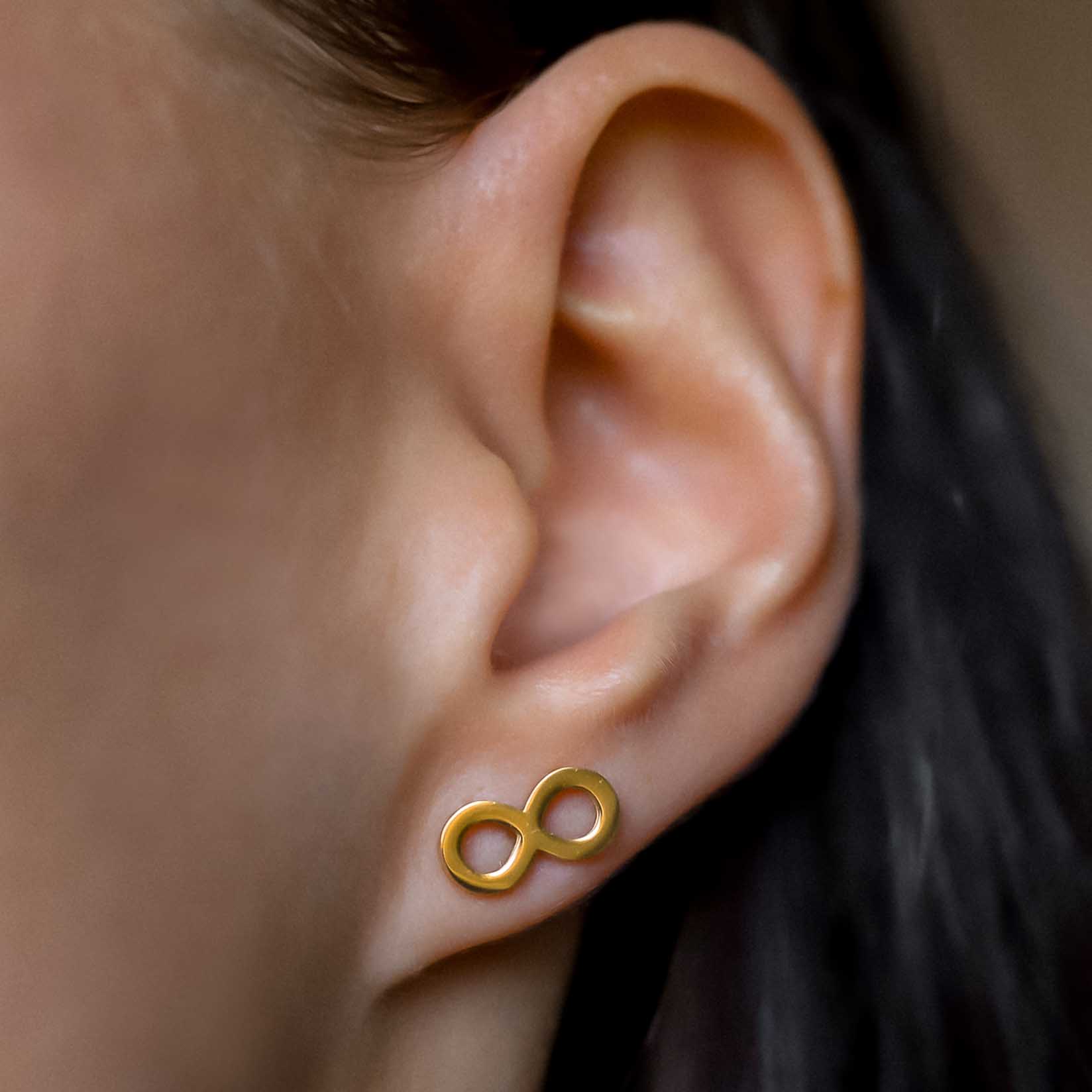 Kolczyki srebrne damskie nieskończoność wkrętki stal chirurgiczna