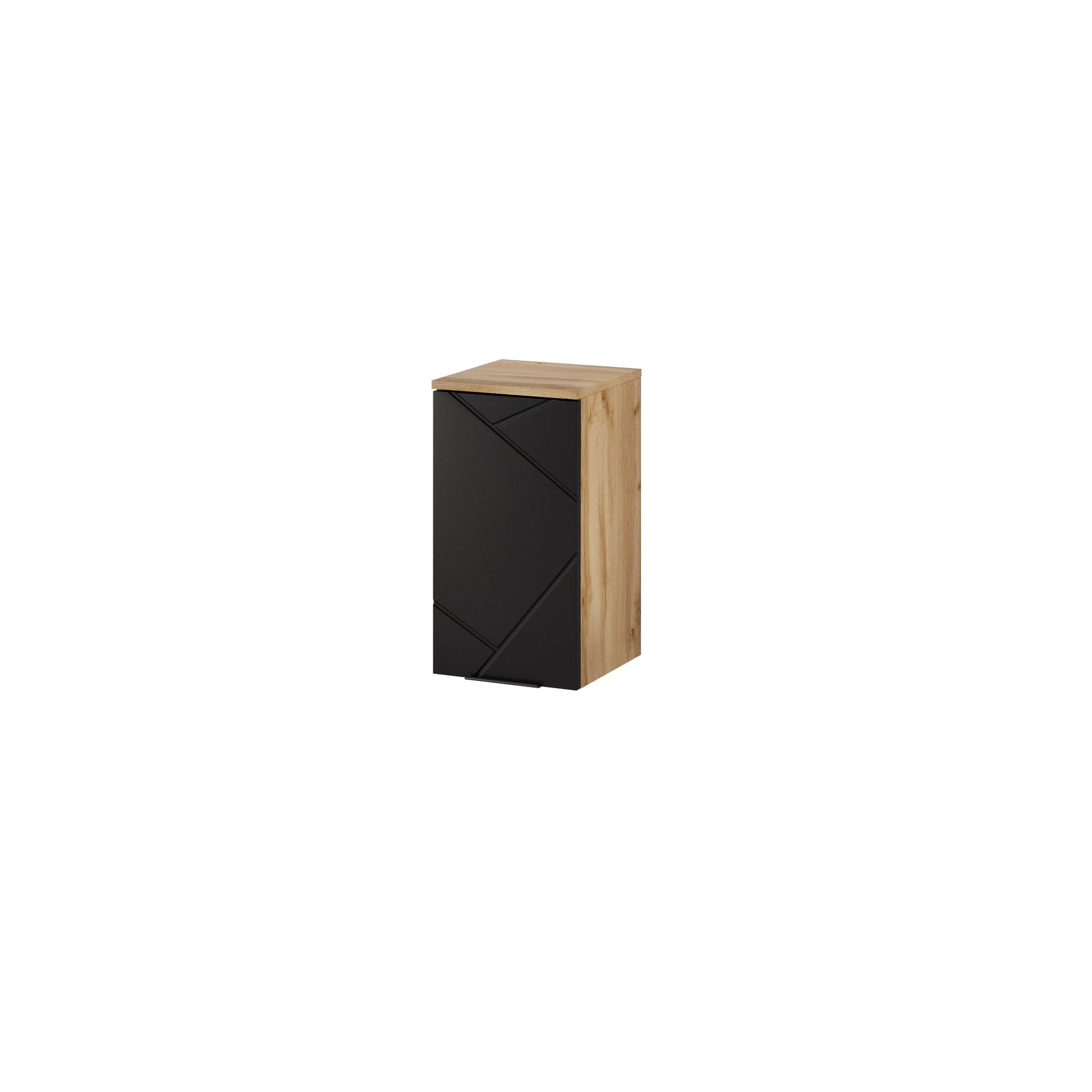 Szafka łazienkowa wisząca Szynaka Meble Mazi 30 cm wotan/czarny mat TH-100-1846