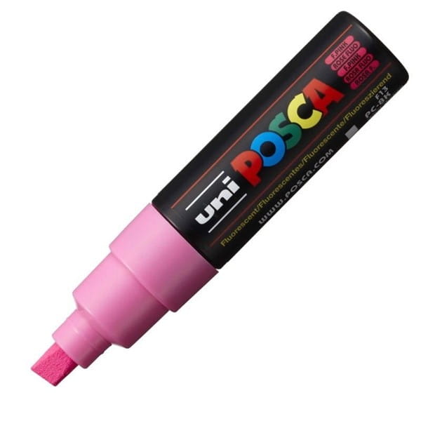 Marker z farbą plakatową ścięty 8,0mm UNI POSCA PC-8K fluorescencyjny różowy NR F13 1szt. /UNPC8K/6FLURO/ /138467/