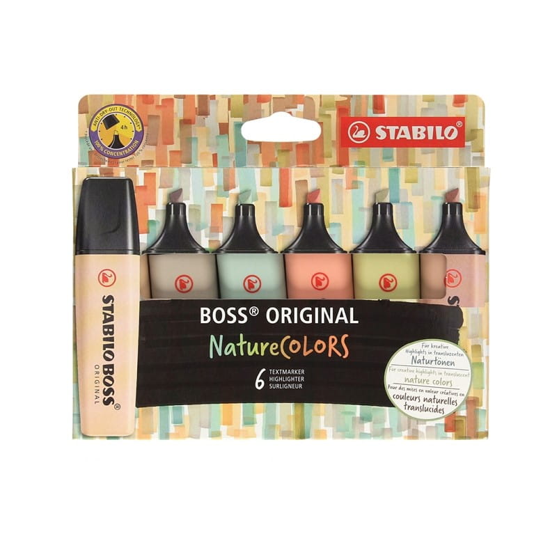 Zakreślacz 2,0-5,0mm STABILO BOSS 6 kolorów /70/6-2-2/