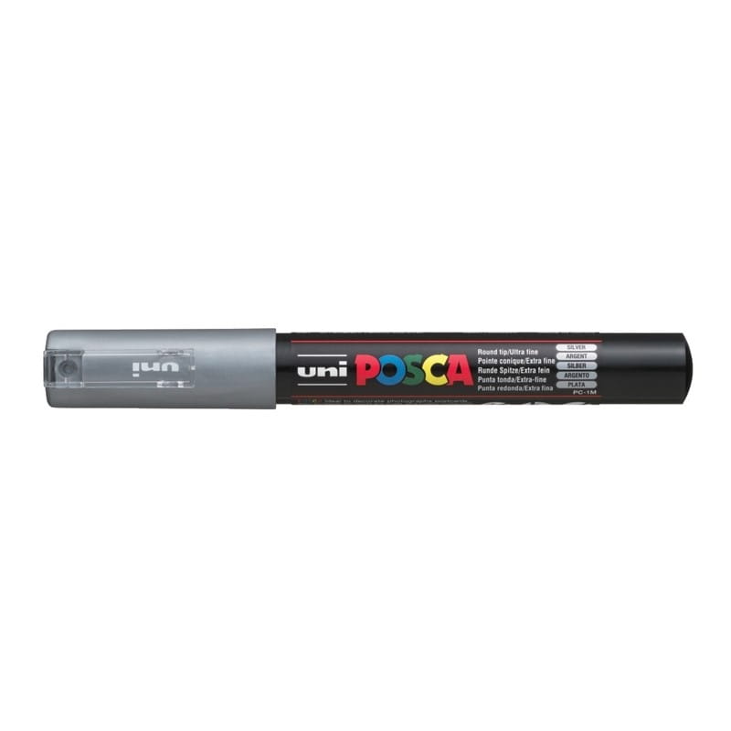 Marker z farbą plakatową okrągły 0,7mm UNI POSCA PC-1M srebrny NR 26 1szt. /UNPC1M/DSR/ /138371/