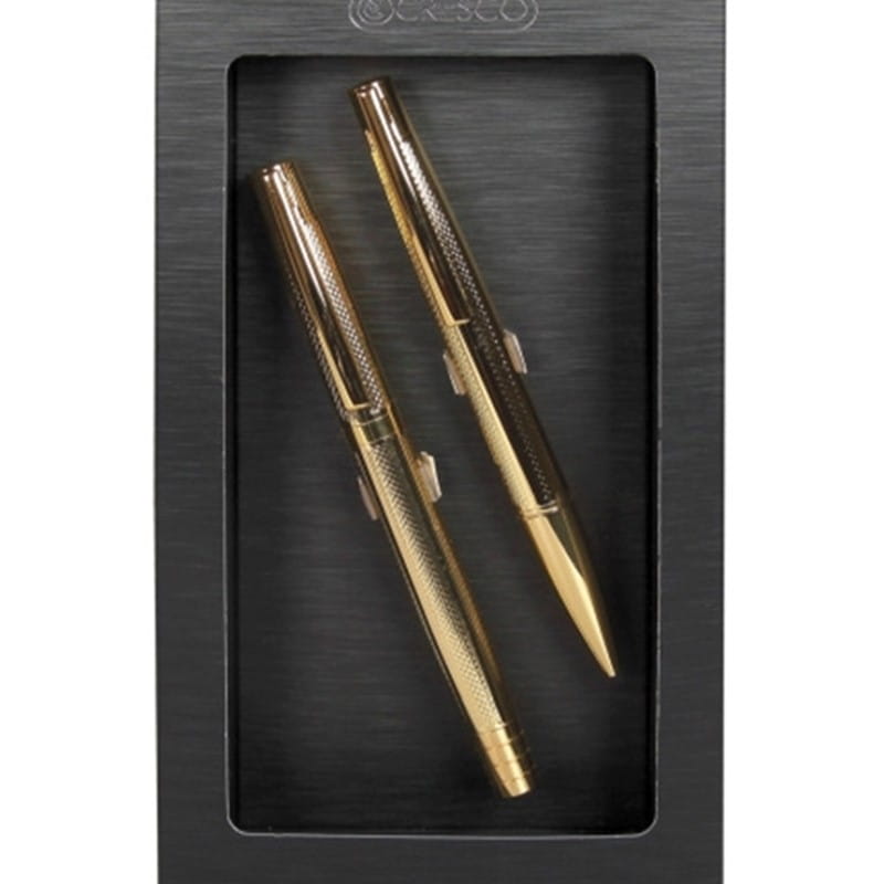 Zestaw upominkowy/komplet CRESCO ELEGANT GIFT BOX BLACK pióro wieczne + długopis /850060/